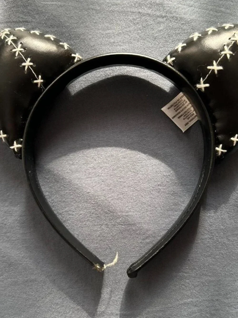 Spirit Halloween Black Stitched Cat Ears Headband